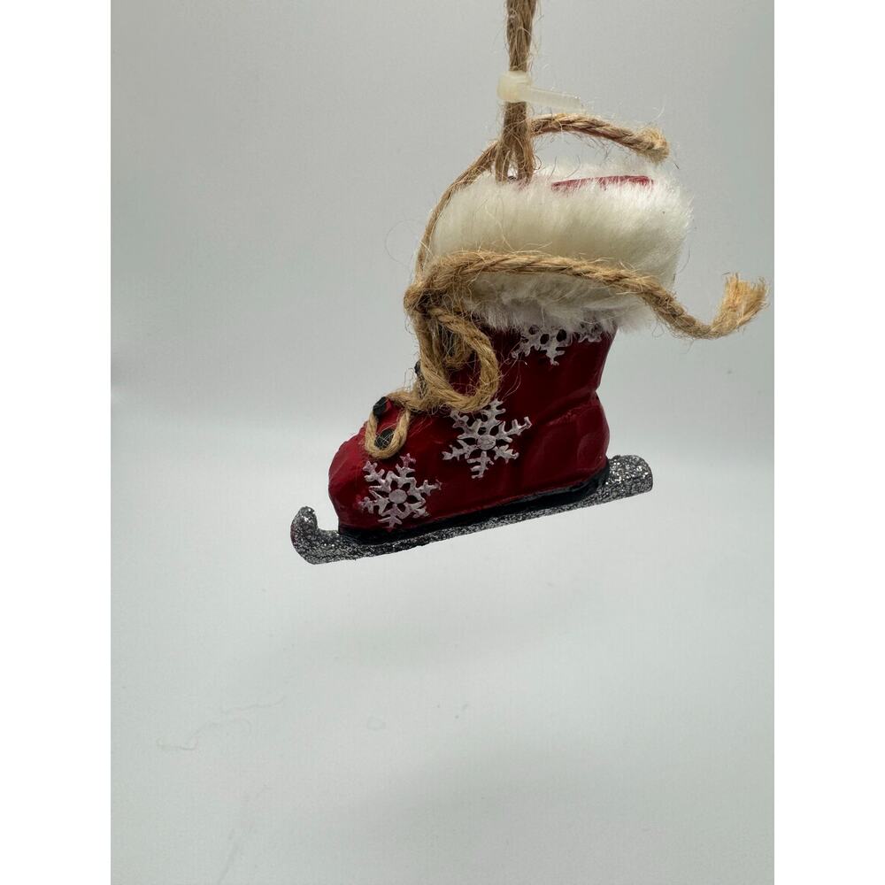 Ceramic Red Skate Christmas Ornament